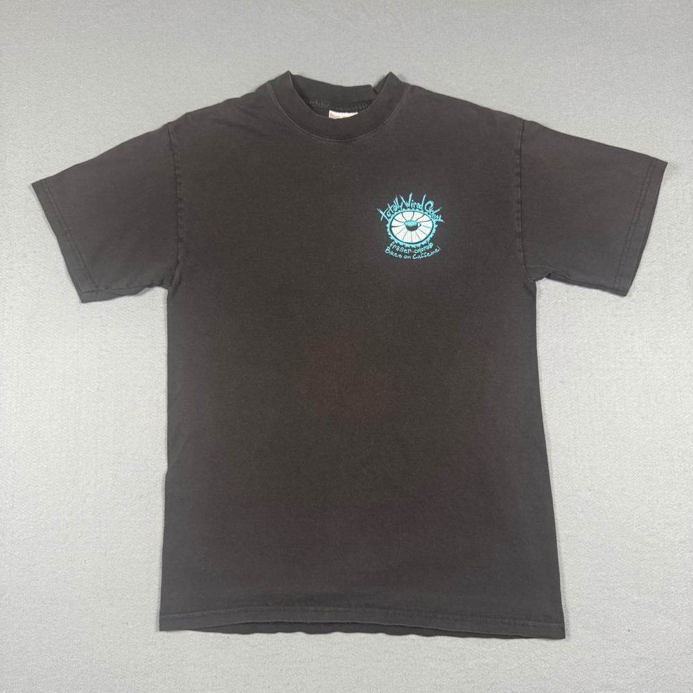 Gildan Totally Wired Cyclery T-Shirt Mens M Black Fraser Colorado Bike Caffeine